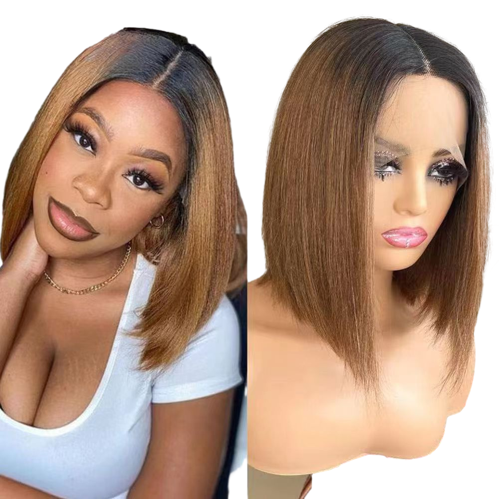 Double Drawn 1b/30 Straight Bob Wig Human Hair