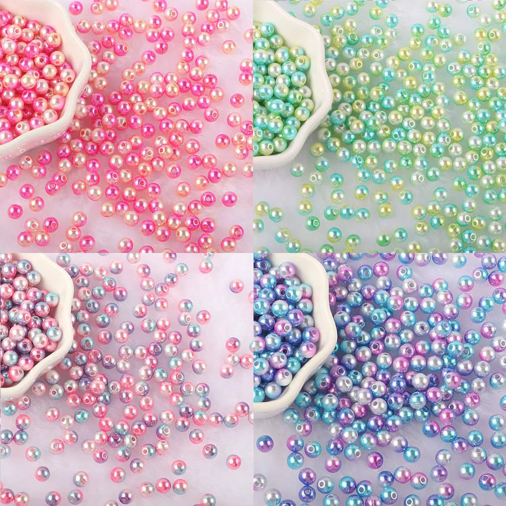 Wholesale/Supplier Large Package ABS Magic Color Hole Imitation Pearl, Straight Hole Plastic Beads