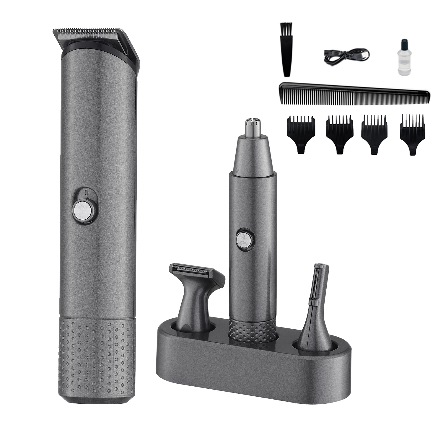 4 in 1 Hair Clippers and Trimmers Set Mini Electric Shaver Pocket Size Waterproof Razor with Comb and Brush