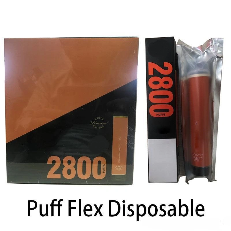 Puff Flex 2800 inhalaciones barras desechables Vape Pen 1500mAh 10ml vainas Pre-Filled Cartucho E- cigarrillos vaporizador Kits de vapor portátil