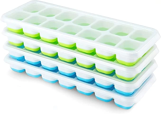 Mini Cube de glace Bacs BPA Free-Easy libèrent de petites avec couvercle du bac à glaçons en silicone