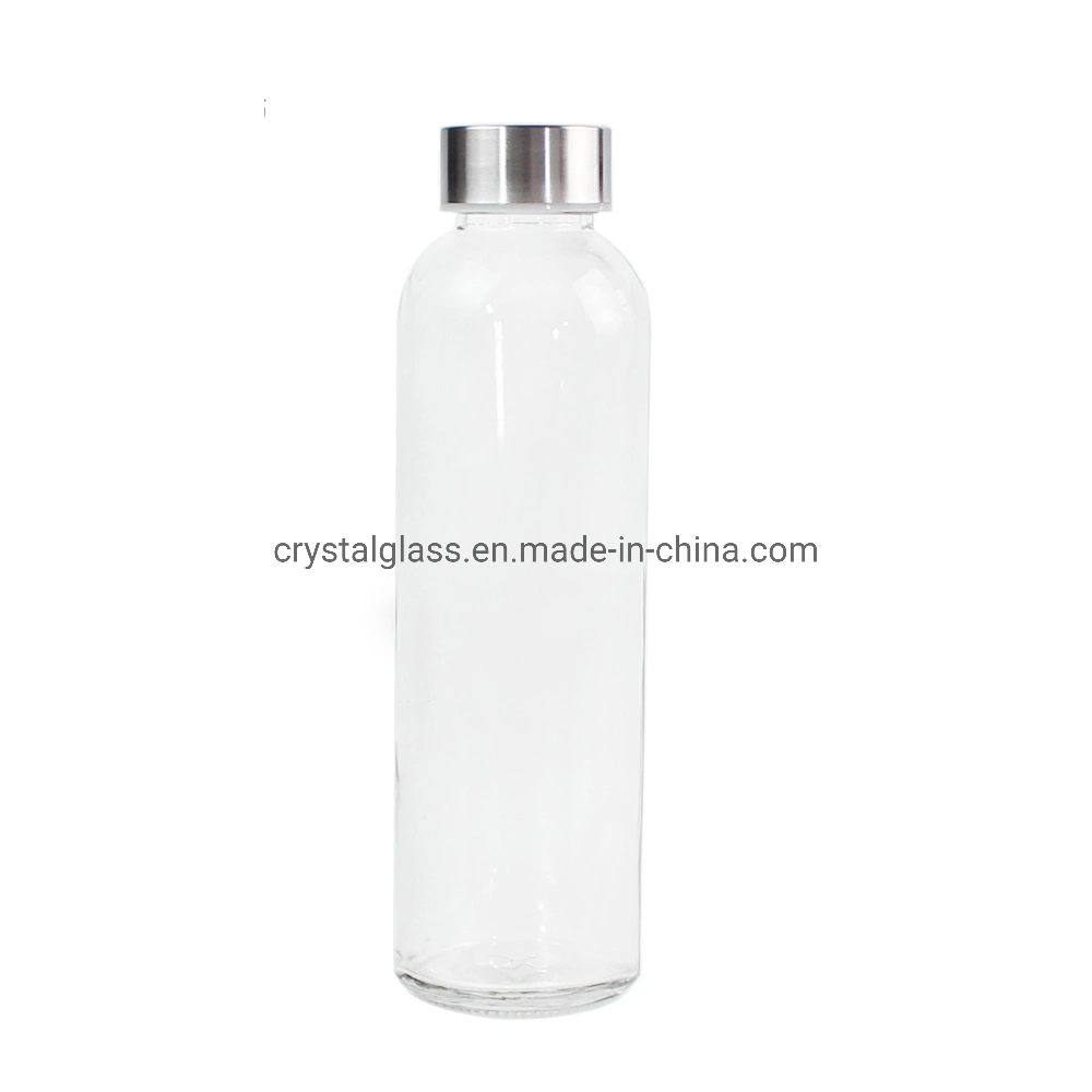 Heat Resisting Simple Office Mineral Water Bottle Clear Glass Bottle 300ml 420ml 500ml