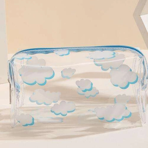 Herz Floral PVC transparent wasserdichte Make-up-Tasche