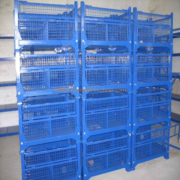 Welded Mesh Cage Mesh Wire Folding Metal Stacking Container Pallet Cages