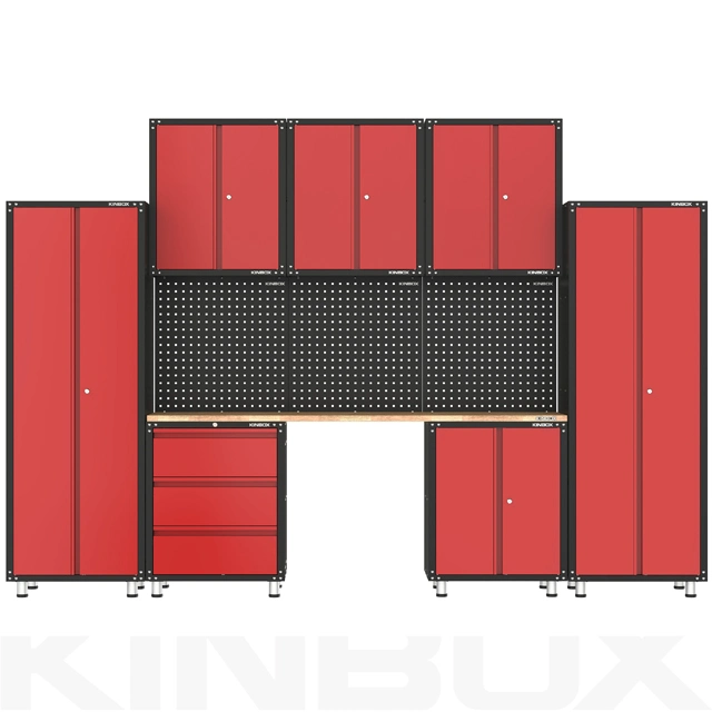 Kinbox 11PCS Hot Selling Tool Garage Storage Cabinet with Door From China