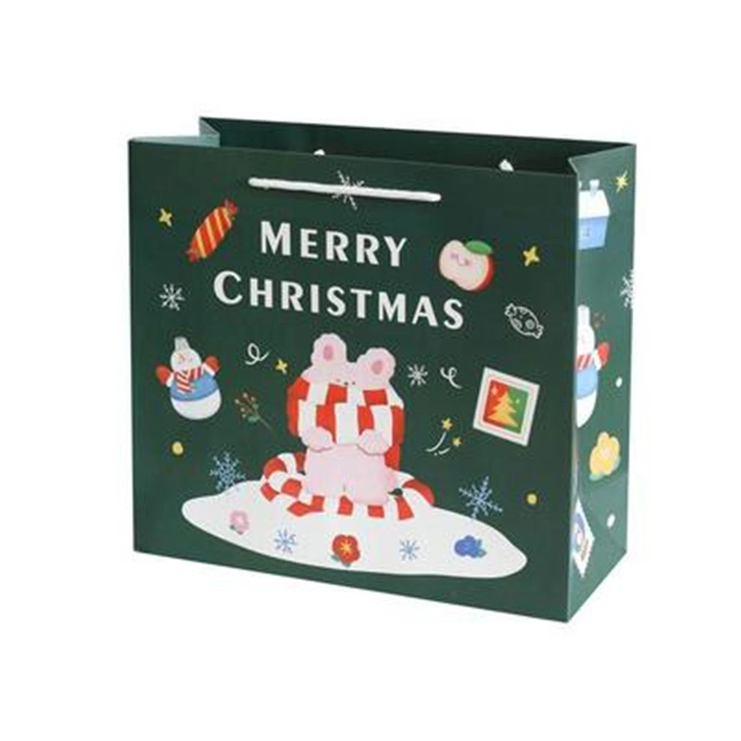 Custom Christmas Decoration Resin Animal Paper Gifts Bag for Kids with Logo Bag