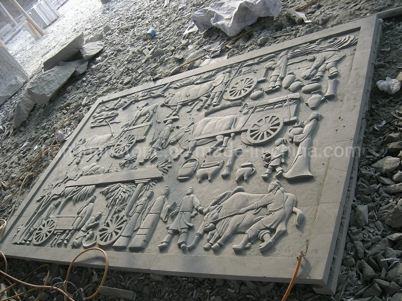La decoración de arte en 3D de la pared de socorro de piedra de granito natural