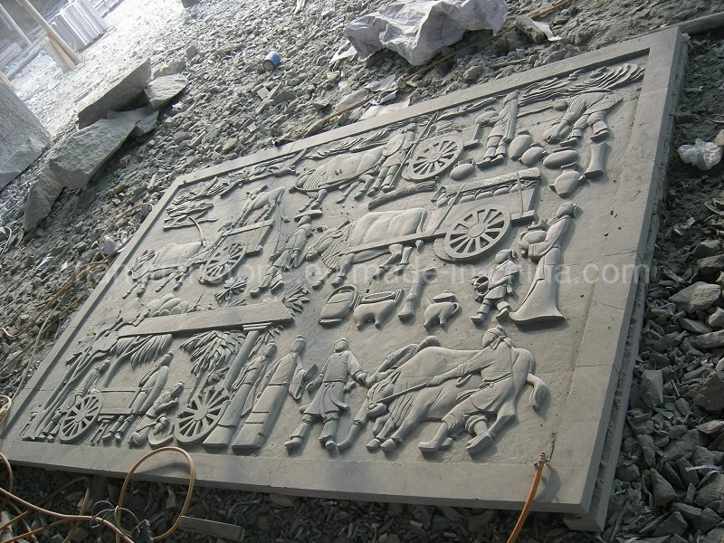 3D Art Decoration Natural Granite Wall Stone Relief