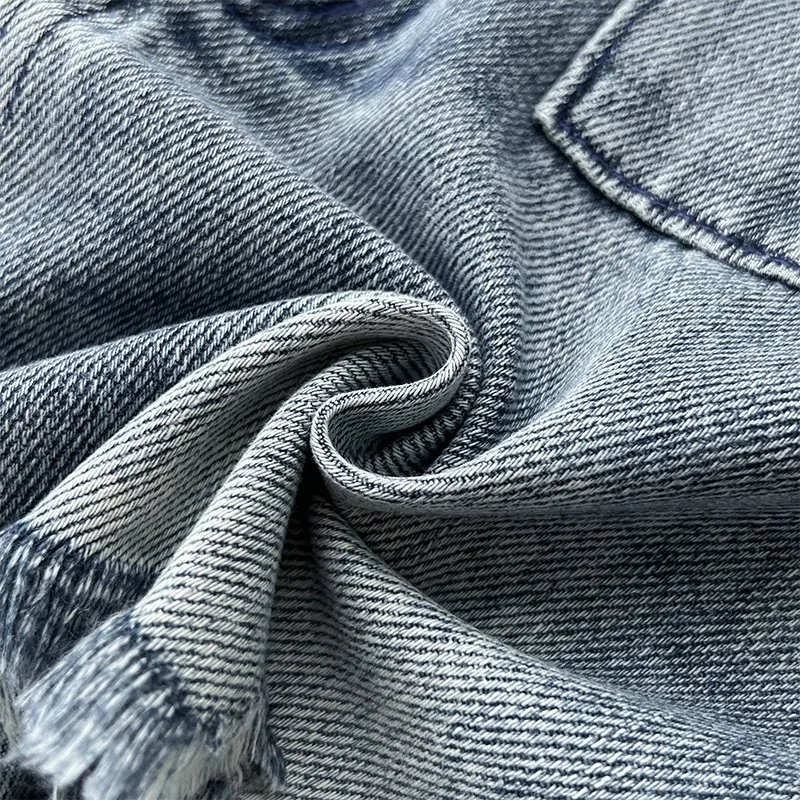 Taille personnalisée du logo Short d'été Pantalon en Jean à taille haute détruite