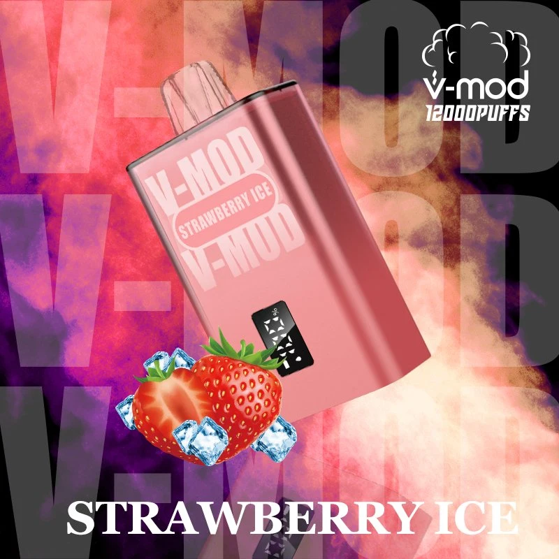 0% 2% 3% 5% Nicotine Strawberry Ice V-Mod 12000 Puff Disposable Vape Pen