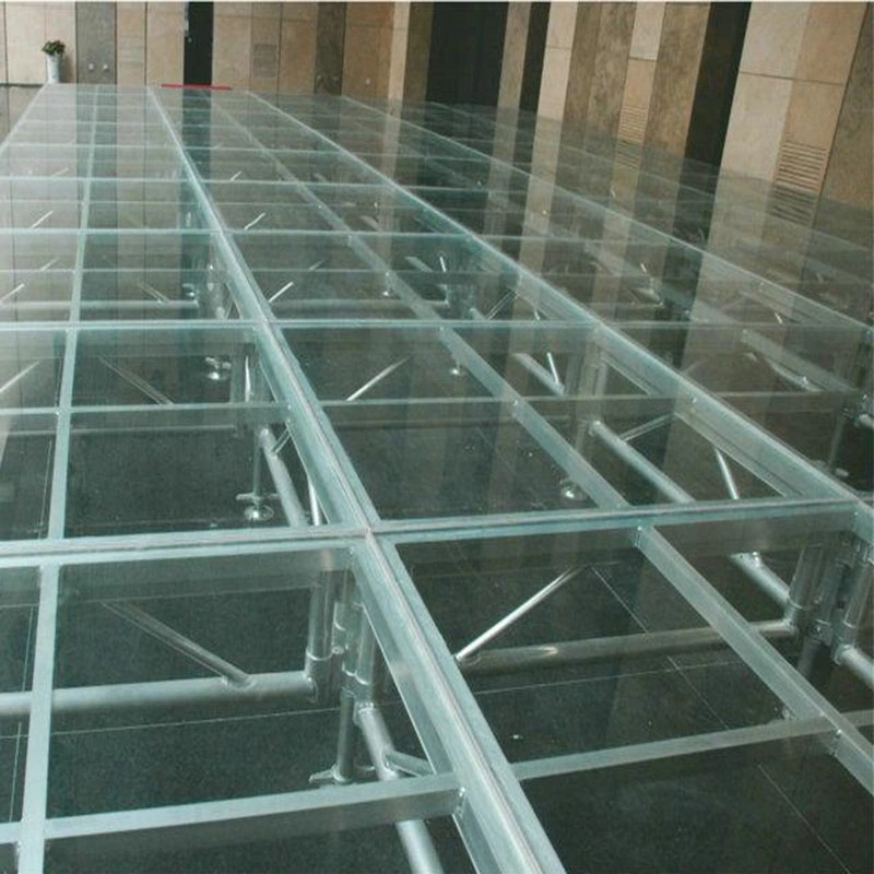 Círculo de aluminio transparente de vidrio etapa ajustable