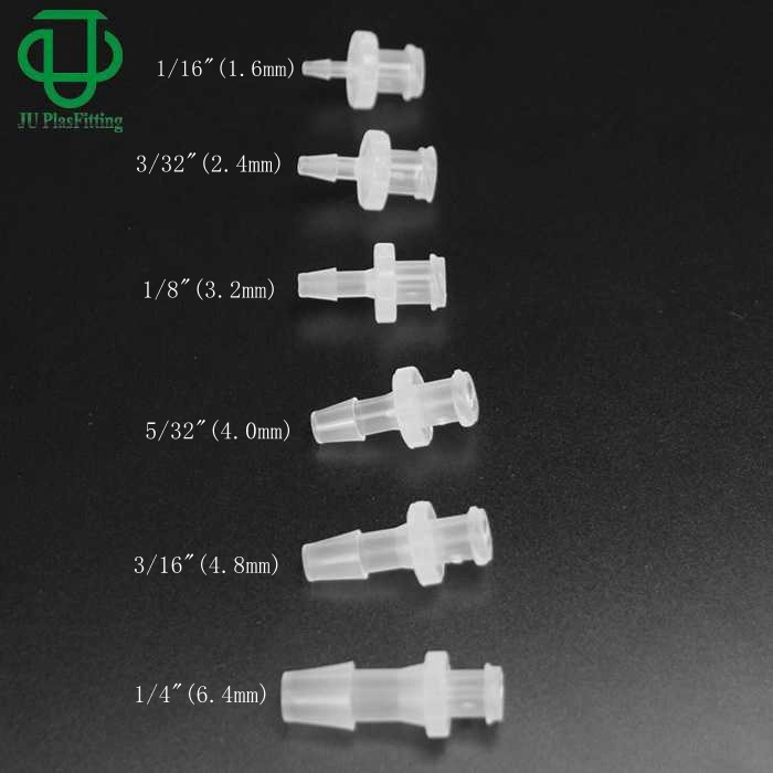 Luer plástico apretado Luer a rosca hembra 1/8" (3.2mm) ID tubo conector Luer Lock racor manguera