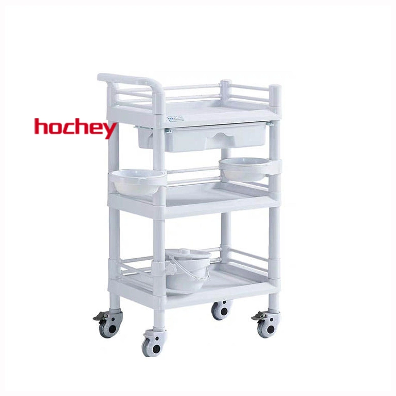 Hochey Professionnel Plastic Beauty Hair Salon Trolley with Doesn't Suck Hair Wheelhair