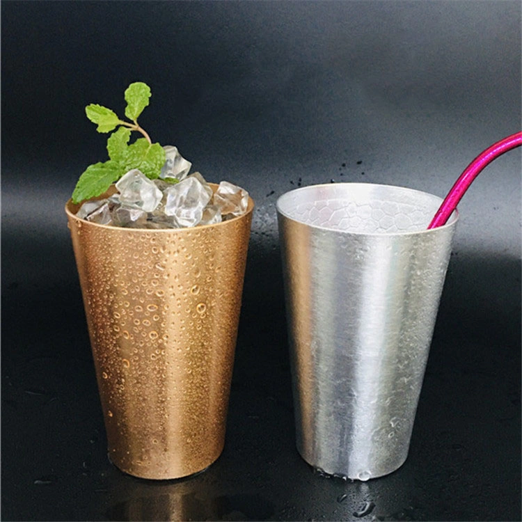 Mug à bière en métal réutilisable multicolore personnalisé, boisson chaude et froide, aluminium Tasses de vin anodisé