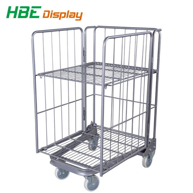 Stackable Foldable Galvanized Metal Storage Wire Roll Container