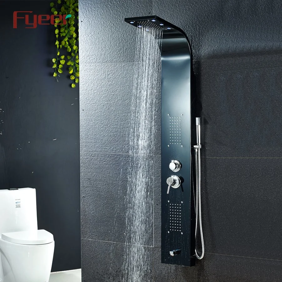 Fyeer 2018 New Black Shower Panel with LED Lights