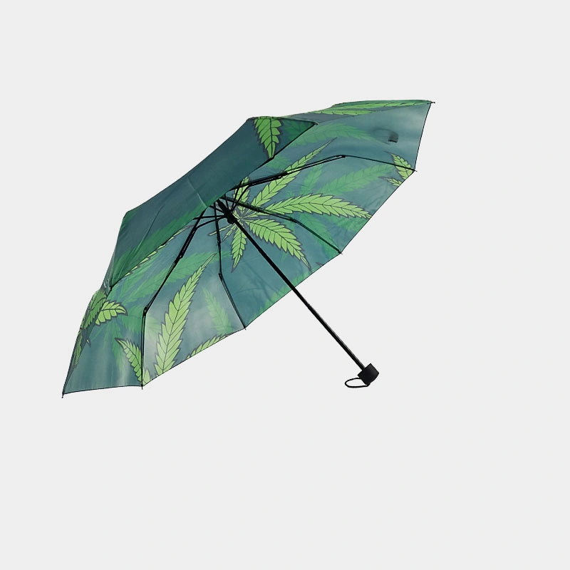 Cheap Metal Ribs Manual Open Custom Printing Three Fold Umbrella