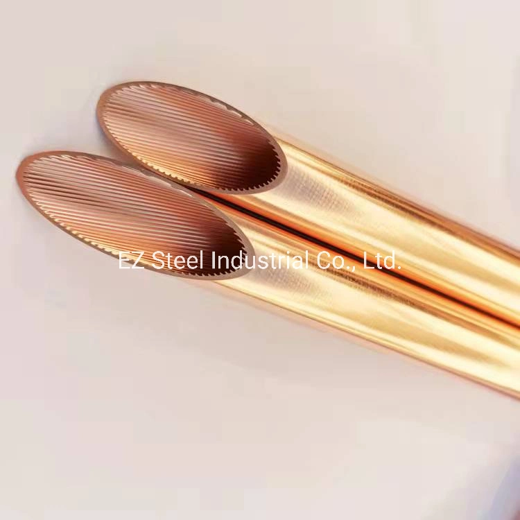 H65 C12200 Tp2 Seamless Copper Dry Steaming Finned Tube with Inner Grooved Fin Tube