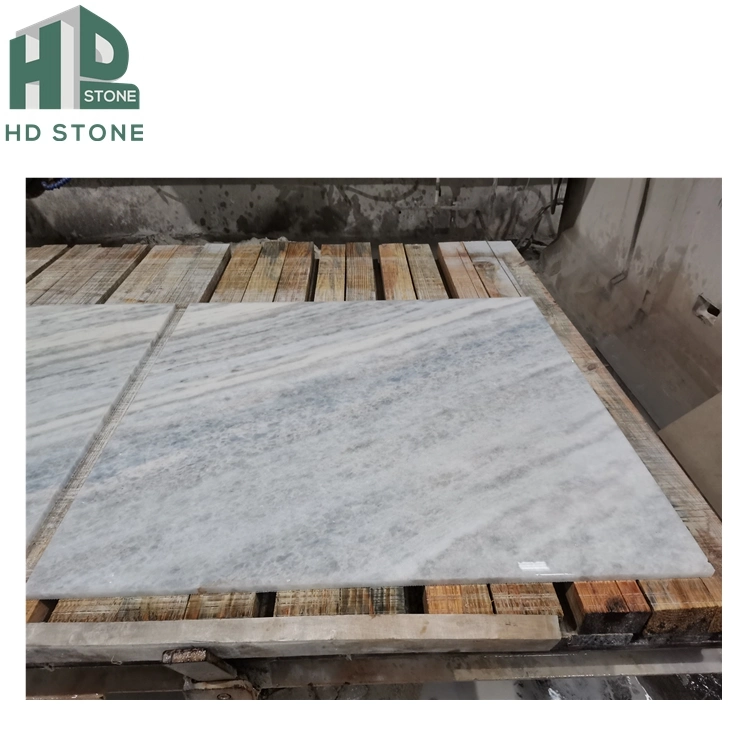 Chinese Crystal Blue White Marble Tiles Polished for Wall and Floor