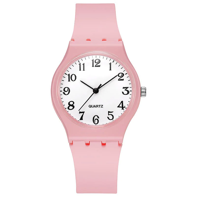 Set de reloj de silicona funda de plástico logotipo personalizado Cuarzo Pulsera de muñeca de deporte Cuarzo Moda mujeres Girl Boy Relojes promocionales