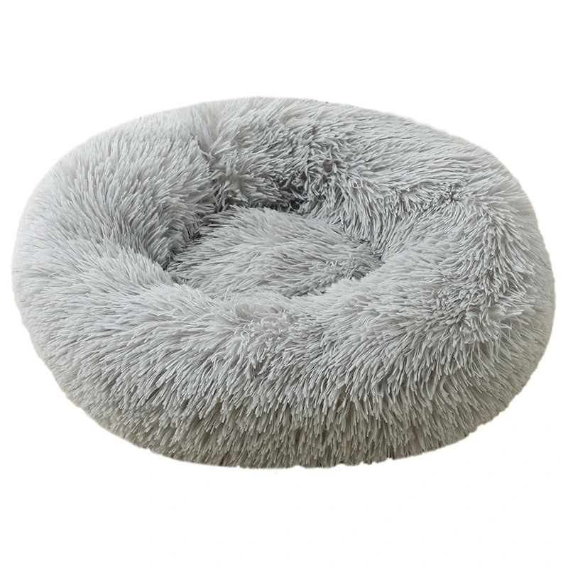 2023 New Round Plush Winter Warm Pet Supplies Cat and Dog Bed