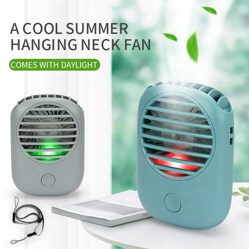 Portable Neck-Mounted Sports Fan with Rechargeable Mini USB Outdoor Tie LED Fan