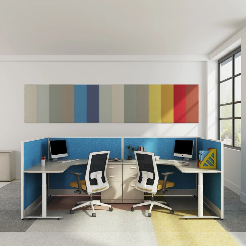 Modern Factory Wholesale Office Furniture U Shaped Desk Colorful Partition Workstation