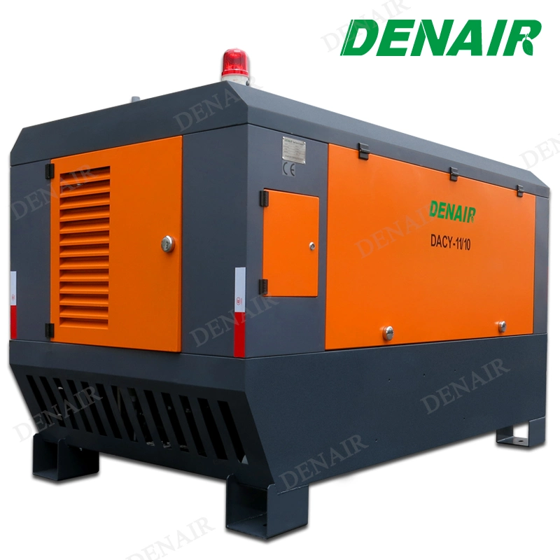 175 Cfm Heavy-Duty Skid Mounted Screw Type Diesel Air Compressor