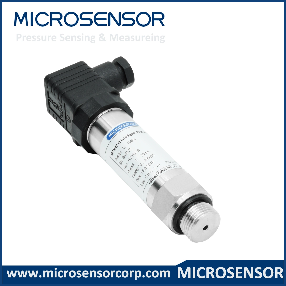 35MPa de pequeño tamaño, 4~20mADC HART Piezoresistive digital RS485 Sensor de presión de la MPM4730