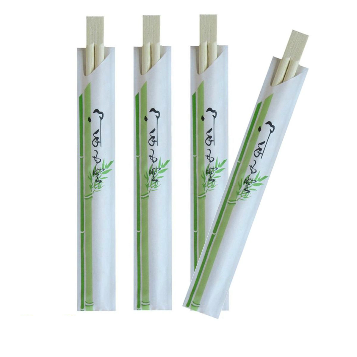 23CM Natural Custom Printed Disposable Bamboo Twins Chopsticks