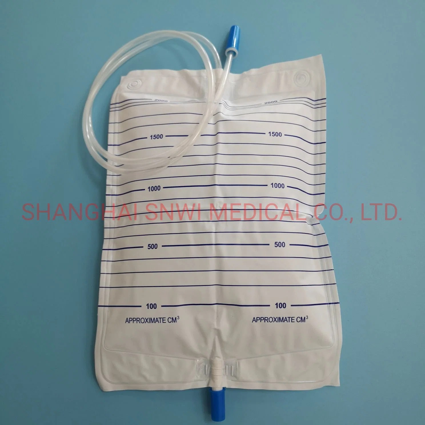 Sac de collecte d'urine jetable Medical transparent avec poignée Et vanne-poussoir