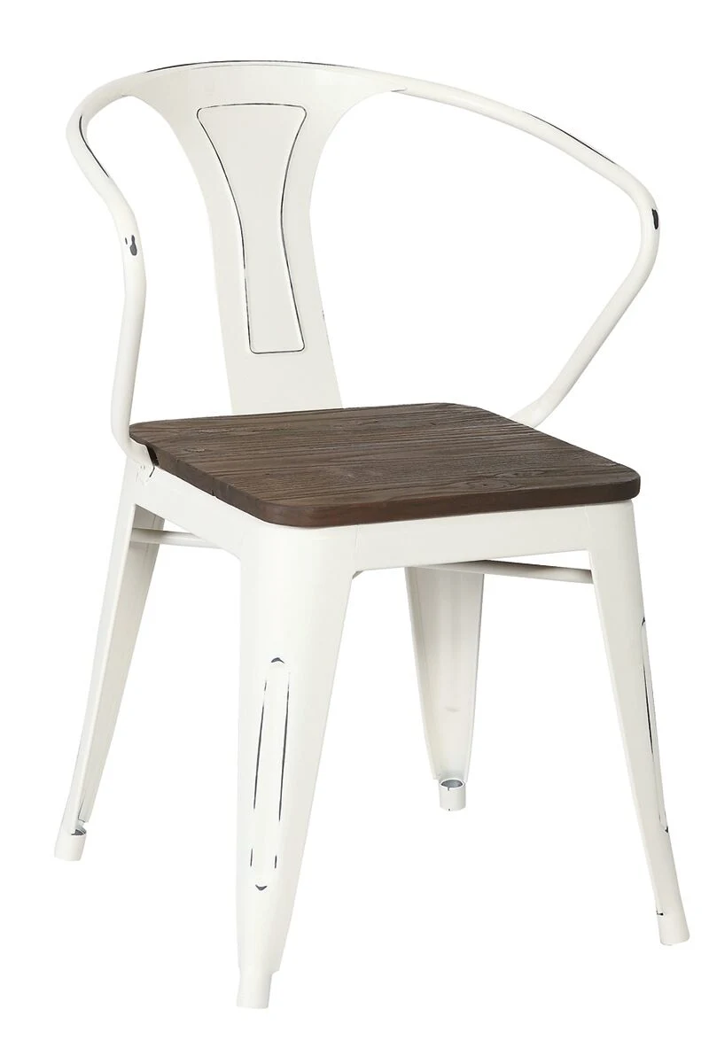 Prix de gros Design moderne Fast Food Wood Seat Dining Cafe Chaises de salle à manger métalliques (ZG23-019)