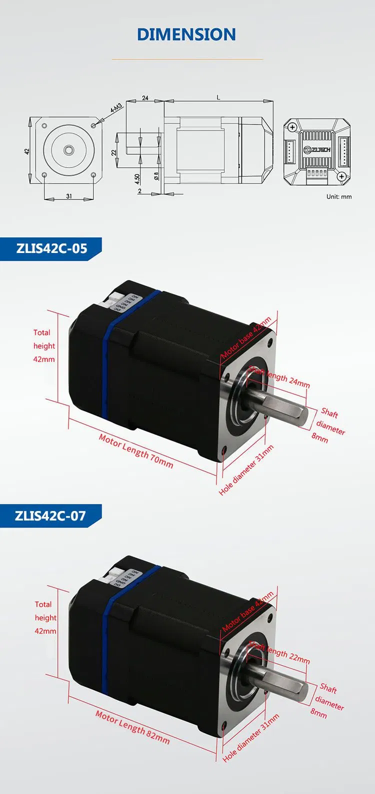 Small Size 2 Phase 1.8 Degree NEMA17 0.5nm DC 18V-36V 1.5A 2500rpm Encoder Integrated Closed Loop Step-Servo Motor with Driver