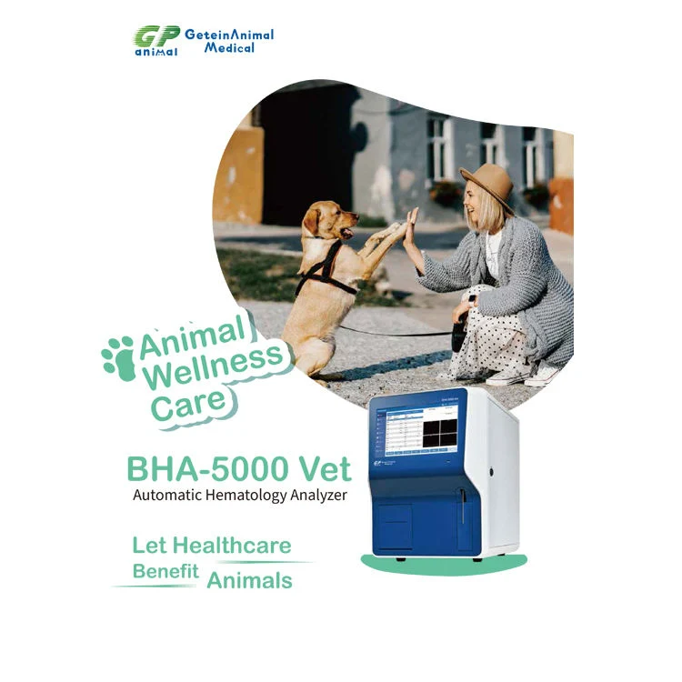 BHA-5000 Vet totalmente Auto 5-Part-Diff Hematology Analyzer máquina con Compact Diseño