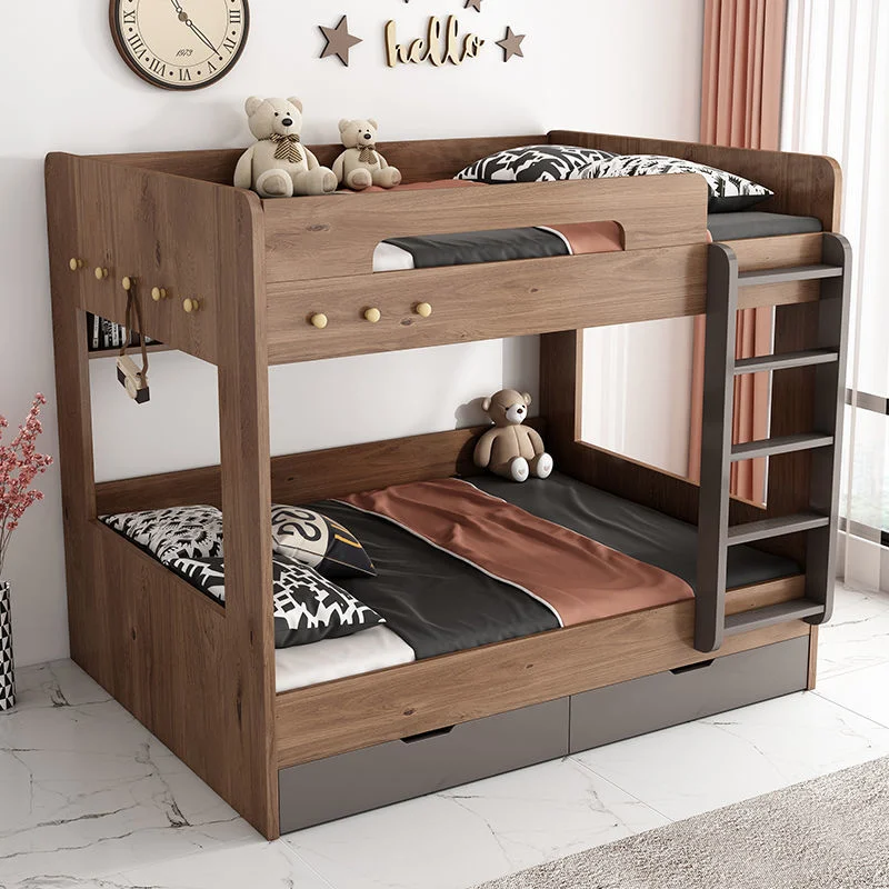 Hochwertige Holzfarbe Optional ODM OEM Funny House Bett Twin over Full Loft MDF-Etagenbetten Kinder Etagenbetten Mit Storage