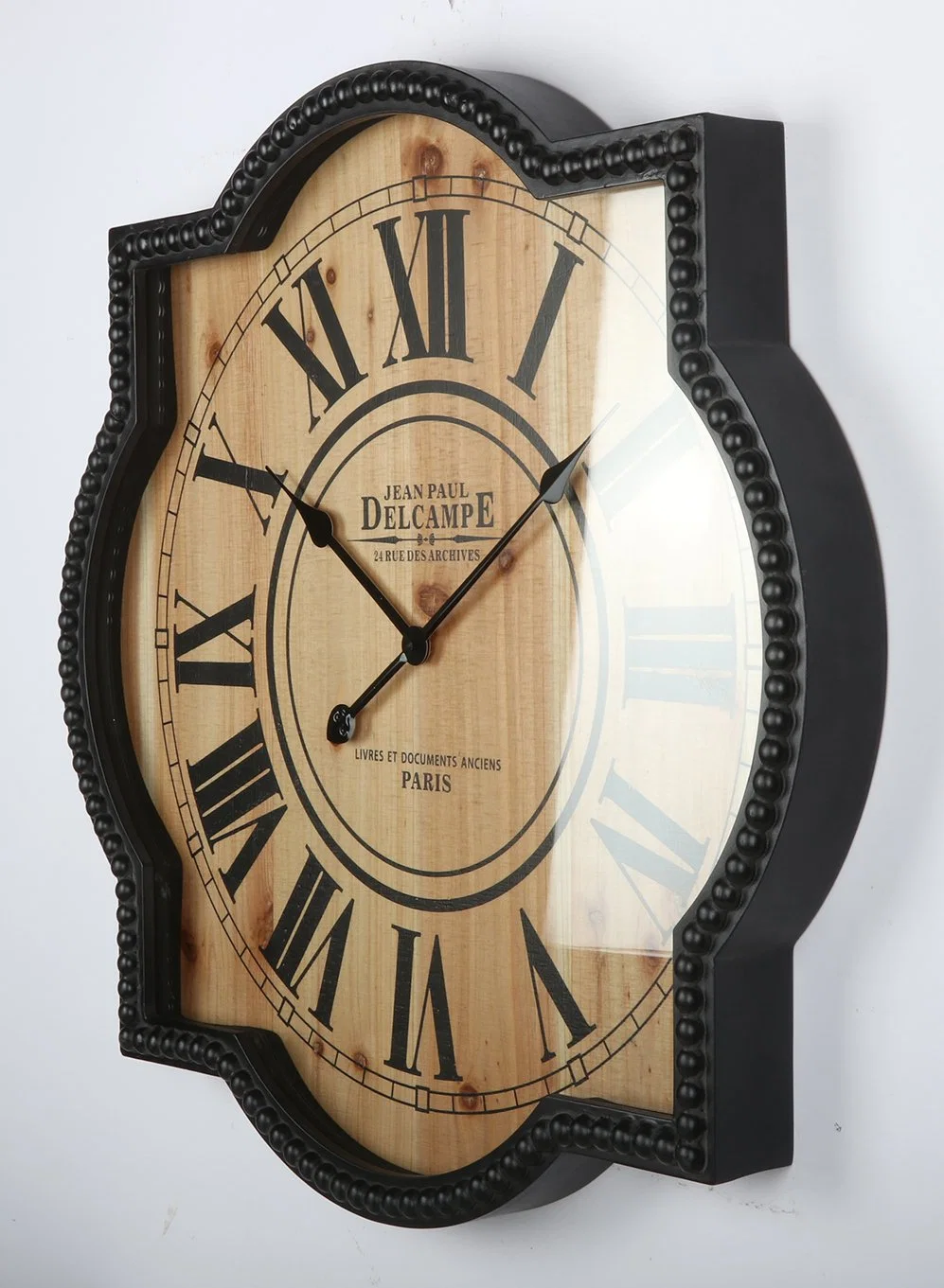 Bastidor de madera Medallón Floral Reloj de pared para la decoración del hogar