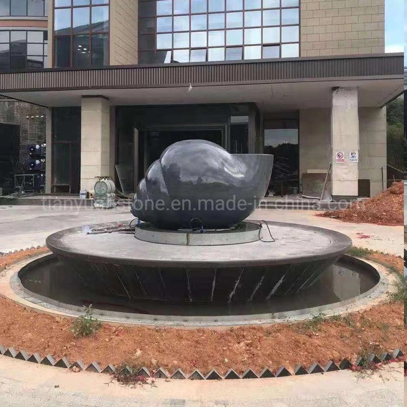 Hand Carved Garden Water Feature Stone Black Marble Fountain