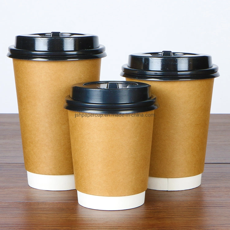 Gobelets en papier écologiques jetables en gros avec impression intégrale en couleur de 8 oz, 14 oz et 16 oz, personnalisés avec double paroi pour café, eau chaude, jus de fruits.