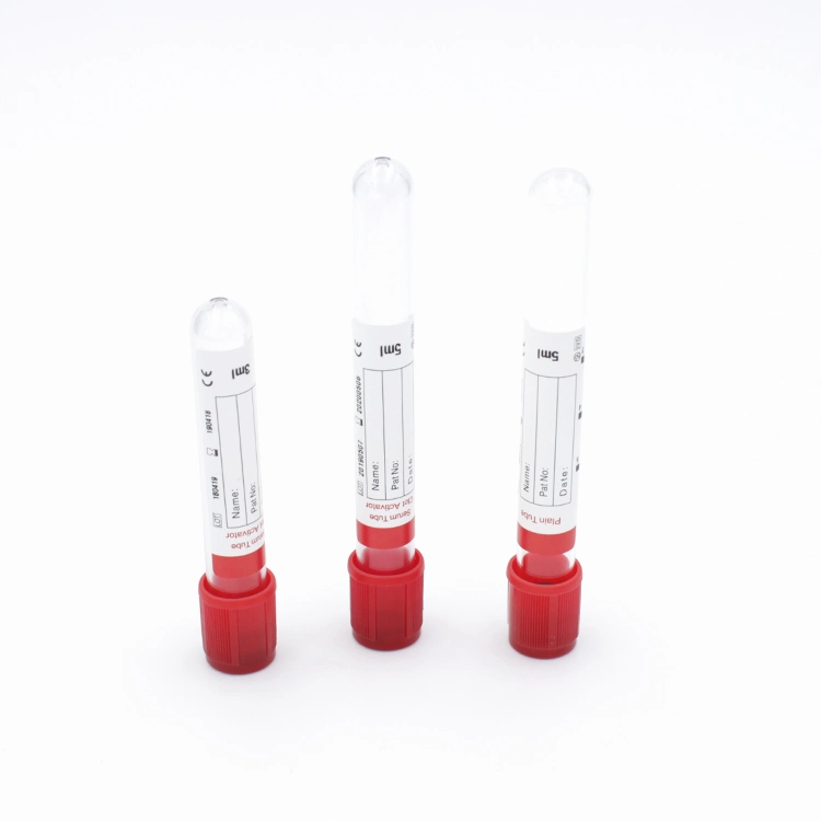 3ml 10 Ml ISO Sterile Red Cap Vacuum Plain Blood Collection Tubes