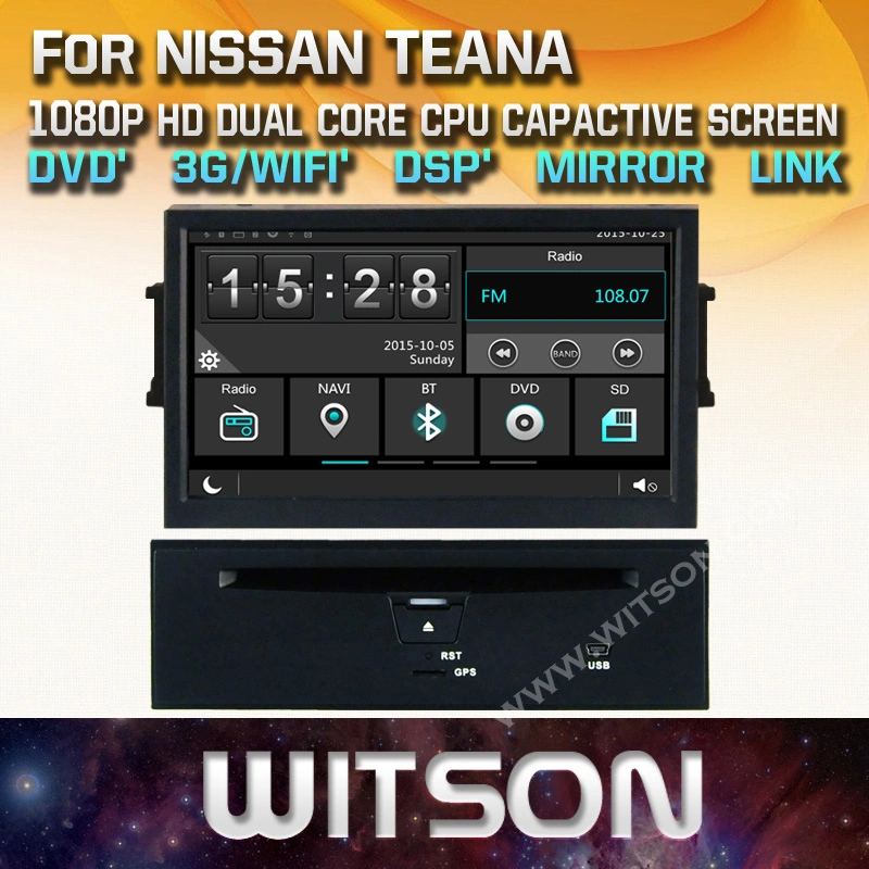 Четырехъядерные процессоры Witson Android 11 DVD плеер для Nissan Teana 2008 аудиосистемы автомобиля мультимедийной системы GPS