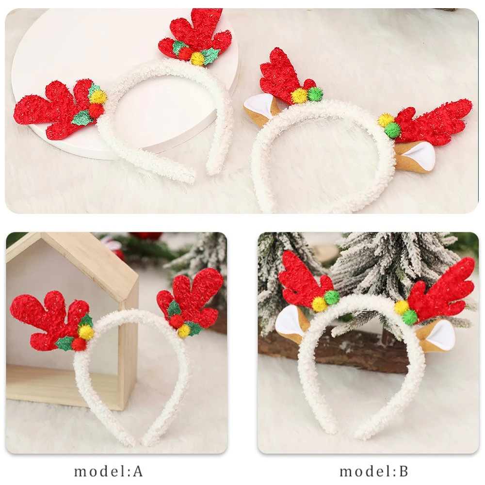 Christmas Headband Reindeer Antler Xmas Tree Head Hat Toppers Costume Headbands