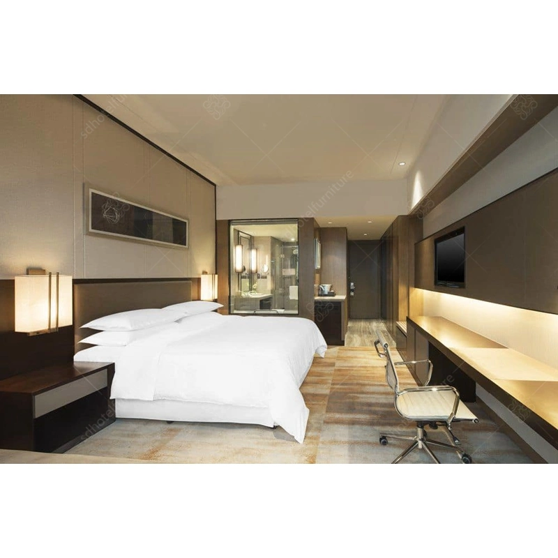 Guarda-roupa Bagageiro Hotel quarto com cama de madeira conjunto de móveis