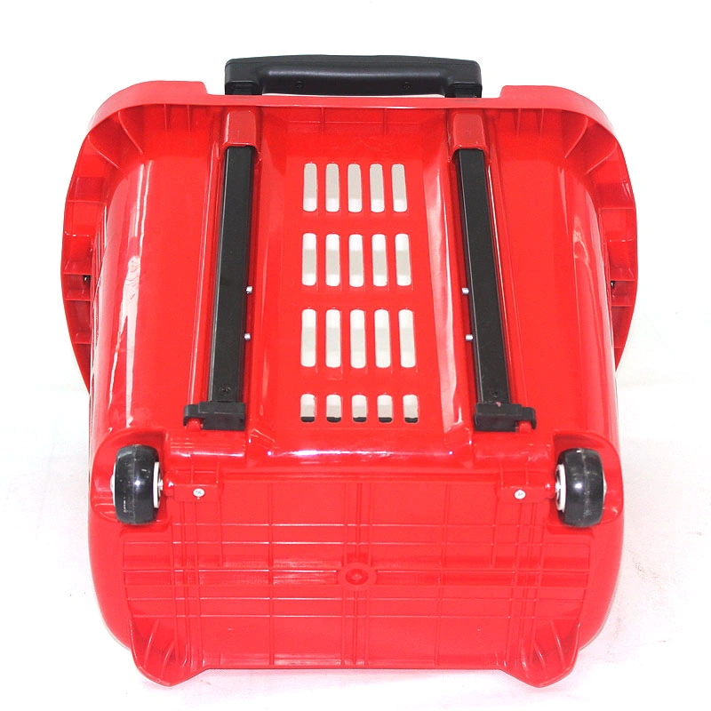 New Whole Plastic Shopping Trolley/Food Shopping Folding Basket Trolley with Handle