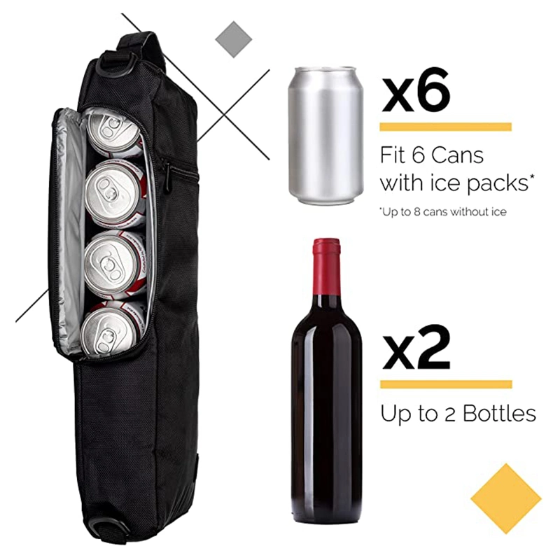 Small Insulated Beer 6 Can Cooler Sleeve Bag Golf Bag