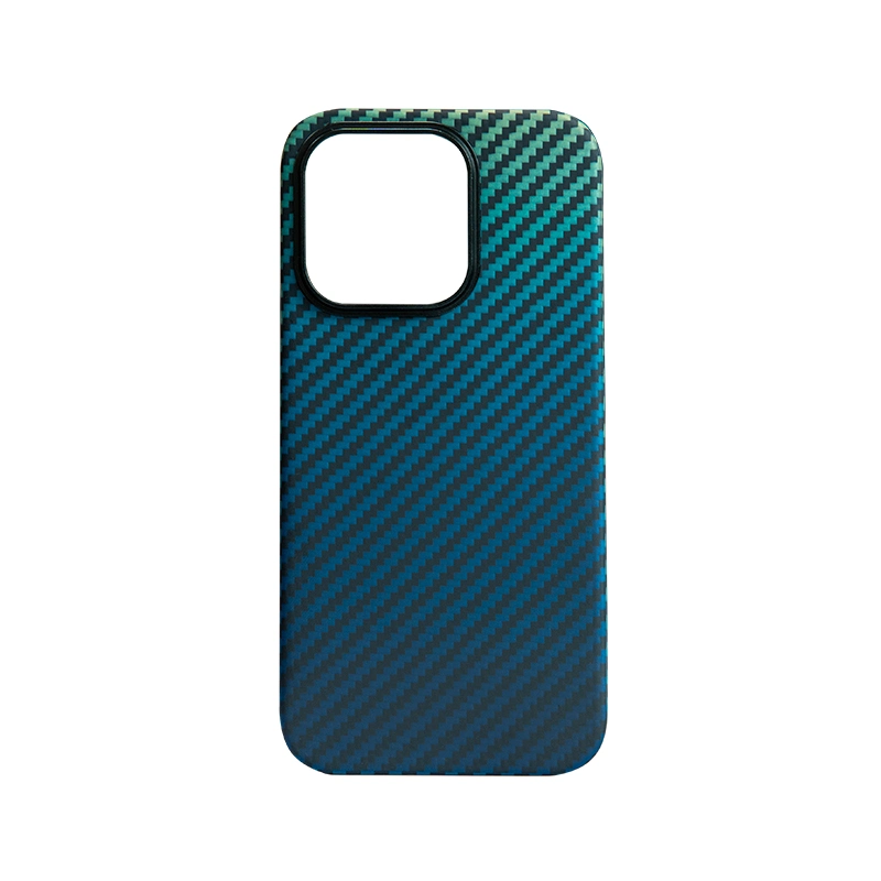 Luxury Custom Logo Designer Blue Gradient Real Aramid Fiber Cell Phones & Accessories for iPhone14 Protect Phone Cases