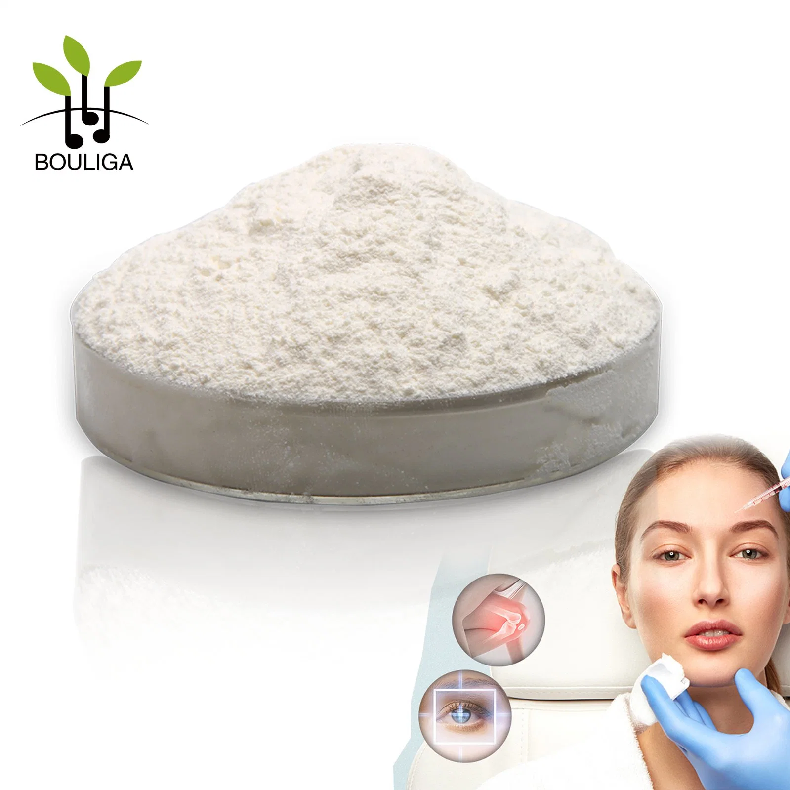 Bouliga High quality/High cost performance Cosmetic Raw Material Sodium Hyaluronate Pure Powder 99% Purity