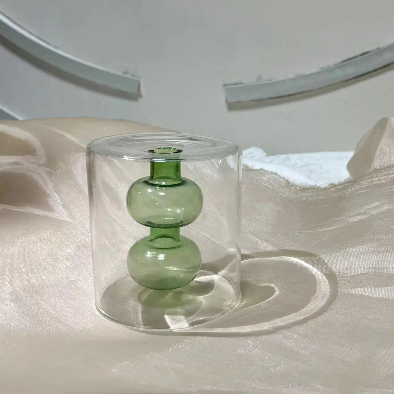 Haut Verre borosilicaté Gourd-Shaped créatif Vase hydroponique Décoration maison à l'ornement