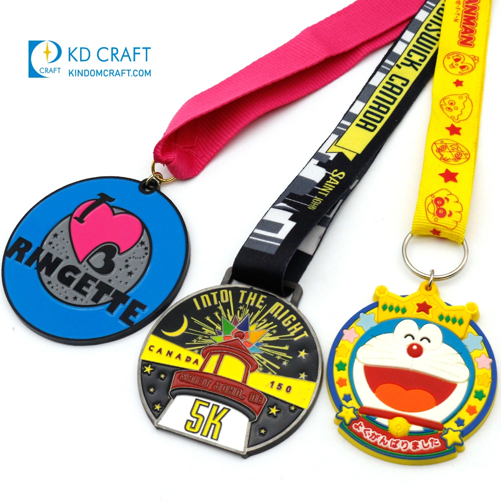 Manufacturer Metal 3D Enamel Military Award Medallion Gold Karate Soccer Football Run Finisher Marathon Running Race Marathon Sport Custom Medal with Ribbon