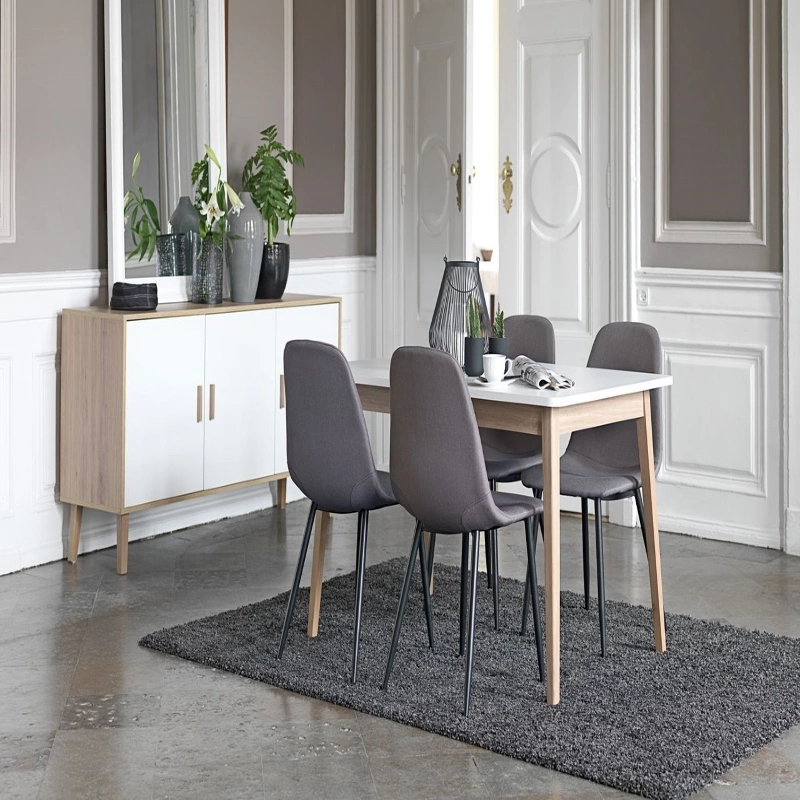 Blanc rectangulaire lisse de haute qualité simple moderne mobilier de table en bois pour Salle à manger