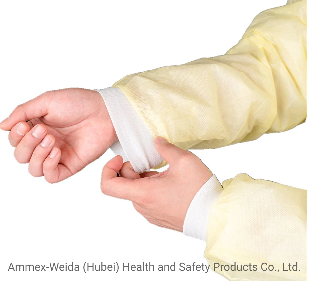 Disposable Good Protective Isolation Gown with Knitted Wrist by SMS Material for Prevent Bacterial and Splash